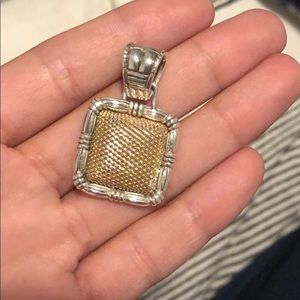 John Hardy 18k and silver  basket-weave pendant